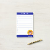 ひまわり付きかわいい子犬リスト ポストイット (デスク上)