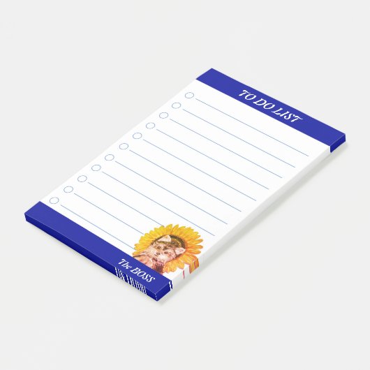 ひまわり付きかわいい子犬リスト ポストイット (アングル)