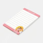 ひまわり付きかわいい犬とリストを行うには ポストイット (アングル)