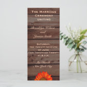 ひまわり付きのラスティックウェディングプログラム プログラム (スタンド正面)