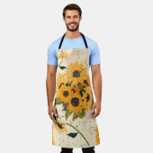 ひまわり付きエプロン エプロン (着用した状態)
