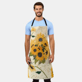 ひまわり付きエプロン エプロン (着用した状態)