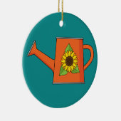 ひまわり付きオレンジ水切り缶 セラミックオーナメント (右)