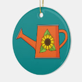 ひまわり付きオレンジ水切り缶 セラミックオーナメント (左)