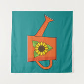 ひまわり付きオレンジ水切り缶 タペストリー (正面(横))