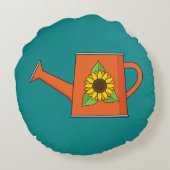 ひまわり付きオレンジ水切り缶 ラウンドクッション (裏面)