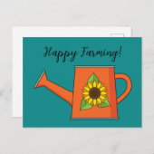 ひまわり付きオレンジ水切り缶 |追加文字 シーズンポストカード (正面/裏面)