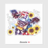 ひまわり付きカスタム牛の裁断ビニール シール (シート)