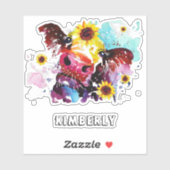 ひまわり付きカスタム牛の裁断ビニール シール (シート)