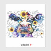 ひまわり付きカスタム牛の裁断ビニール シール (シート)