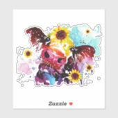 ひまわり付きカスタム牛の裁断ビニール シール (シート)