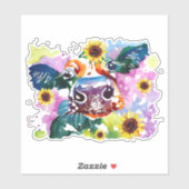 ひまわり付きカスタム牛の裁断ビニール シール (シート)