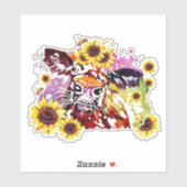 ひまわり付きカスタム牛の裁断ビニール シール (シート)