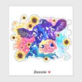 ひまわり付きカスタム牛の裁断ビニール シール (シート)