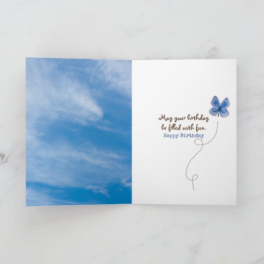 ひまわり付きタビーキャット誕生日 カード (内部)