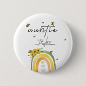 ひまわり付きボホレインボーおばあちゃんボタン 缶バッジ (正面)