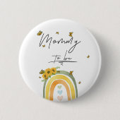 ひまわり付きボホレインボーお母さんボタン 缶バッジ (正面)
