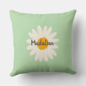 ひまわり付きモノグラム子供への緑の装飾 クッション (裏面)