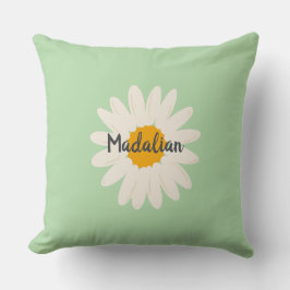 ひまわり付きモノグラム子供への緑の装飾 クッション