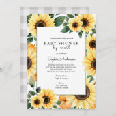 ひまわり付きリトルカボチャ赤ちゃんシャワー郵便 招待状 (正面/裏面)