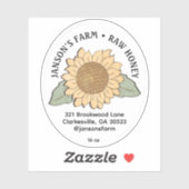 ひまわり付き小楕円形ハニーラベル シール (シート)