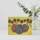 ひまわり付き猫はがきTBA ポストカード (スタンド正面)