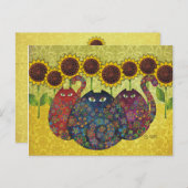 ひまわり付き猫はがきTBA ポストカード (正面/裏面)