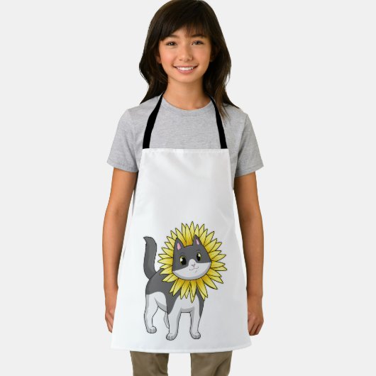 ひまわり付き猫 エプロン (インサイチュ)