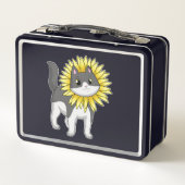 ひまわり付き猫 メタルランチボックス (裏面)