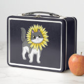 ひまわり付き猫 メタルランチボックス (インサイチュ)