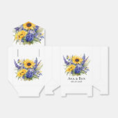 ひまわり付き紫色のラベ結婚ンダー フェイバーボックス (折り畳みなし)