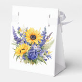 ひまわり付き紫色のラベ結婚ンダー フェイバーボックス (裏面サイド)