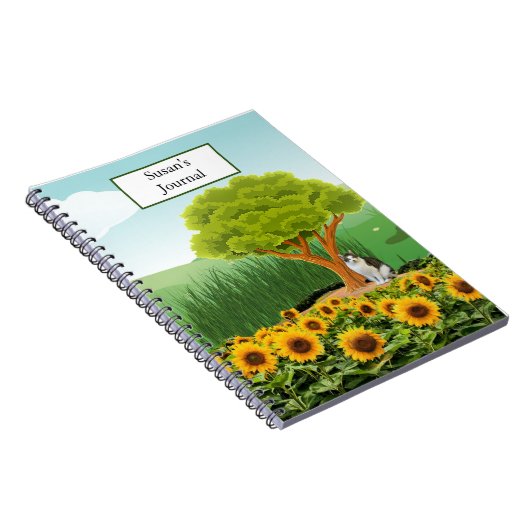 ひまわり付き風景/名帳の追加 ノートブック (右側)