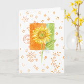 ひまわり任意の大事な行事空白のグリーティングカード カード (黄色い花)