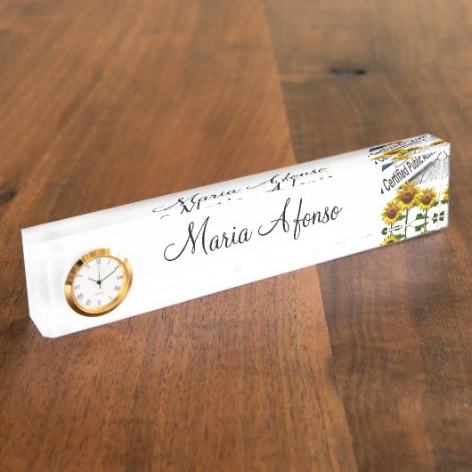 ひまわり会計士机用ネームプレート デスクネームプレート (側面)