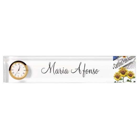 ひまわり会計士机用ネームプレート デスクネームプレート (正面)