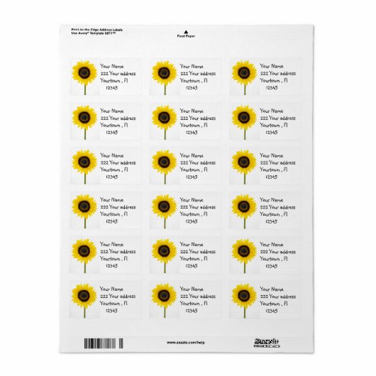 ひまわり住所 シール (フルシート)