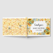 ひまわり何がベビービー赤ちゃんシャワー ゲストブック (全面)