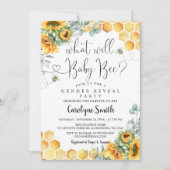ひまわり何がベビービー赤ちゃんシャワー 招待状 (正面)