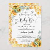 ひまわり何がベビービー赤ちゃんシャワー 招待状 (正面/裏面)