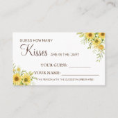 ひまわり何人のキスブライダルシャワーカードゲーム プレイスカード (正面)