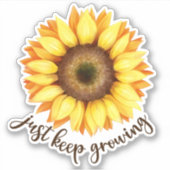 ひまわり保ステッカー「Just Growing」 シール (正面)