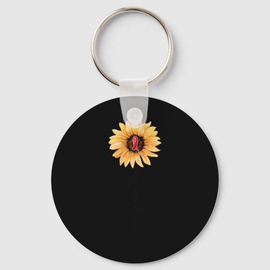 ひまわり信仰ブルゴーニュリボン脳動脈瘤Awa キーホルダー (正面)