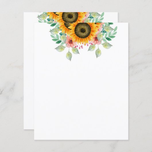 ひまわり個人文房具紙 (正面/裏面)