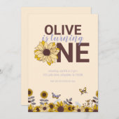 ひまわり先生誕生会への招待 招待状 (正面/裏面)