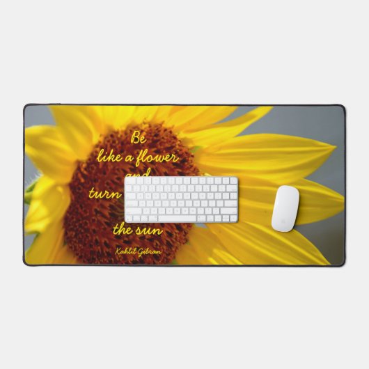 ひまわり写真のような花の引用文 デスクマット (キーボード&マウス)