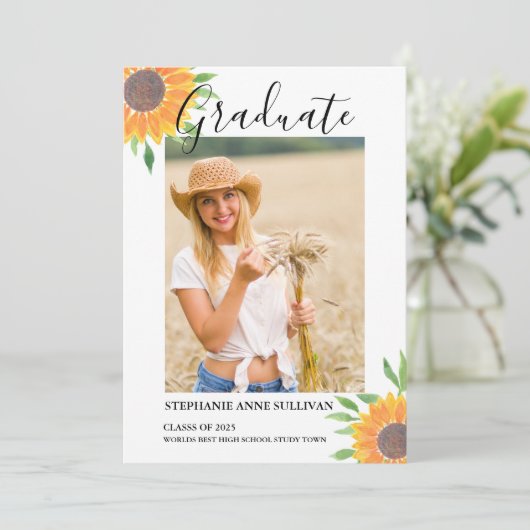 ひまわり写真卒業 案内状 (スタンド正面)
