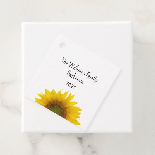 ひまわり写真夏の家族バーベキュー フェイバータグ (インサイチュ)