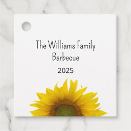 ひまわり写真夏の家族バーベキュー フェイバータグ