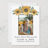 ひまわり写真枠モダン素朴な卒業 案内状 (正面)